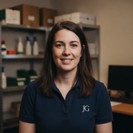 Synthetic staff portrait of Claire, web chat sales agent for JG Pest Control.