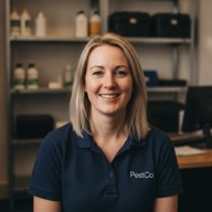 Synthetic staff portrait of Daisy, web chat agent for The Pest Control Co.