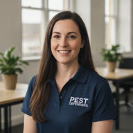 Synthetic staff portrait of Faith, web chat agent for the single-pest brands.